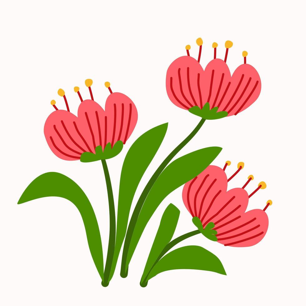 Cute red flower vector
