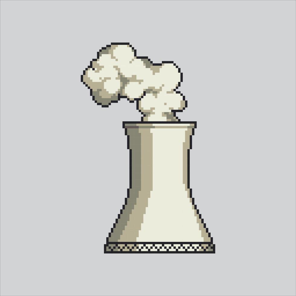 Pixel art illustration Cooling Tower. Pixelated Nuclear Tower. Nuclear Cooling Tower Power Icon pixelated for the pixel art game and icon for website and game. vector