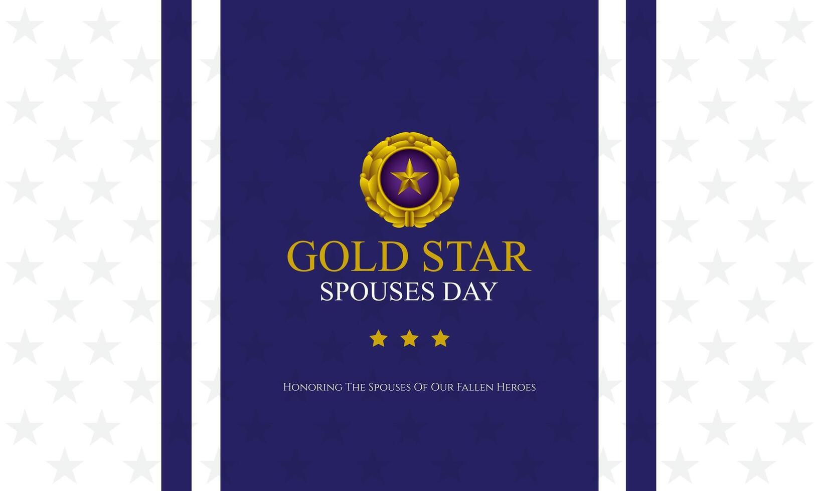 Gold star spouses day card template vector