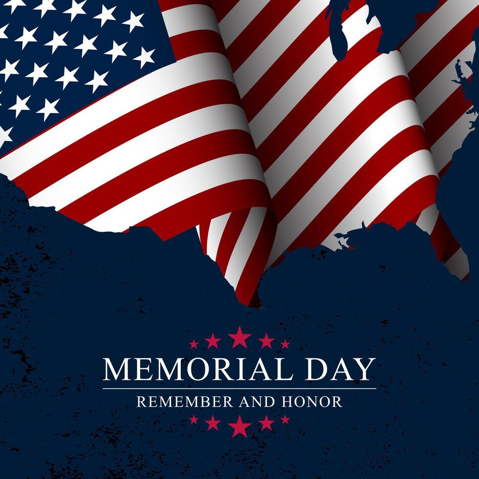 Memorial day background with american flag looks american map illustration vector