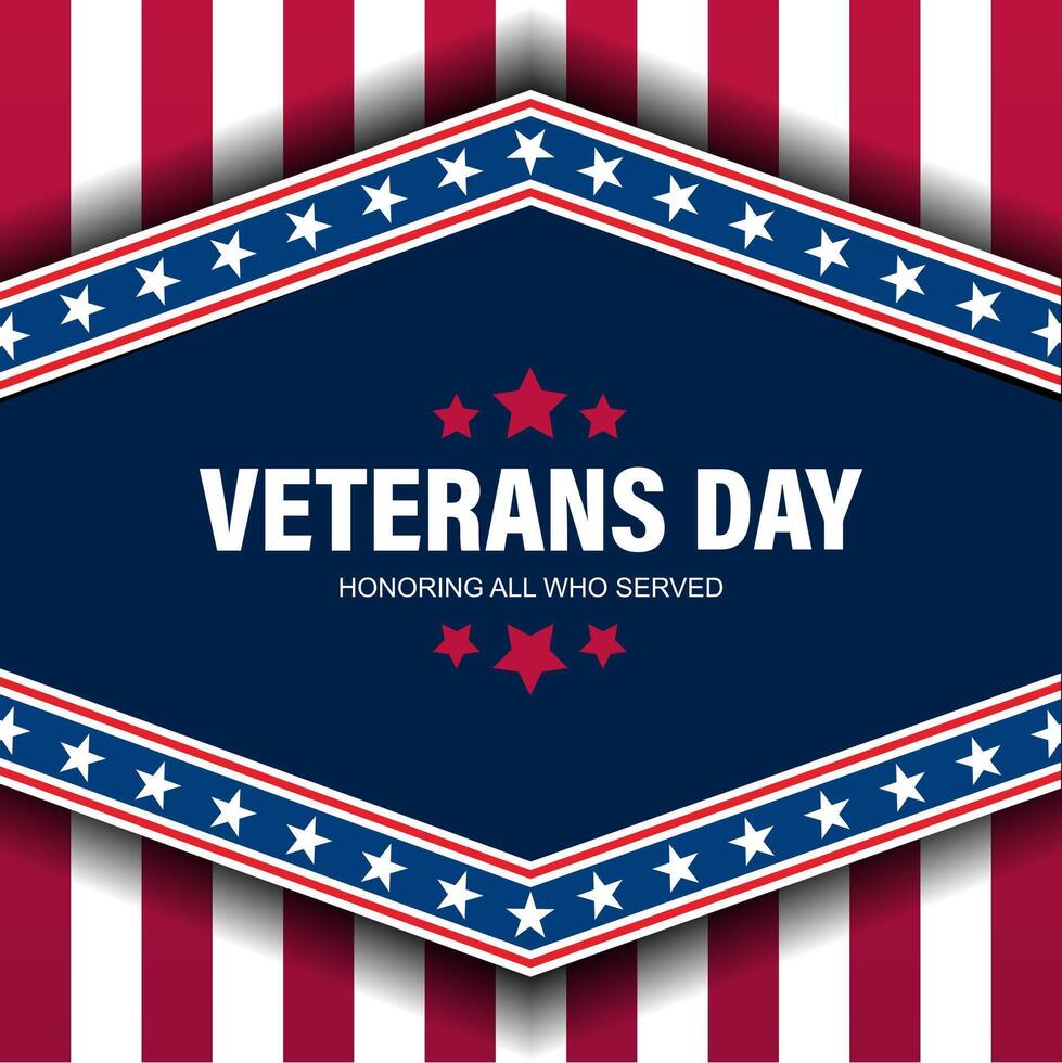 Veterans day background with stars and stripes vector