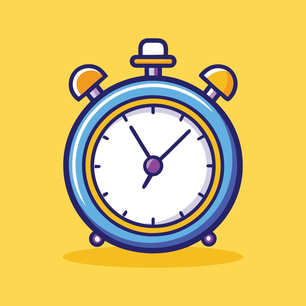 Cartoon Alarm Clock Illustration with Bell vector