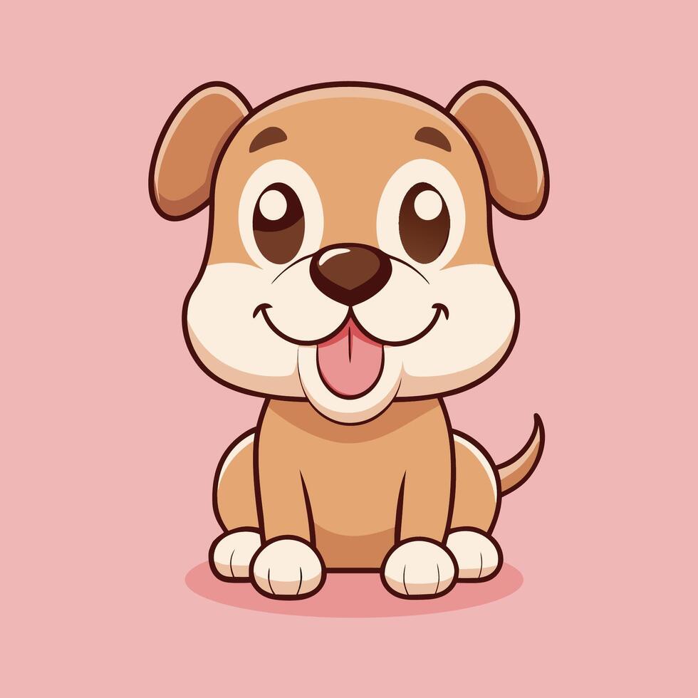 Cute Pug Dog Biting Bone Cartoon Icon Adorable Animal Illustration vector