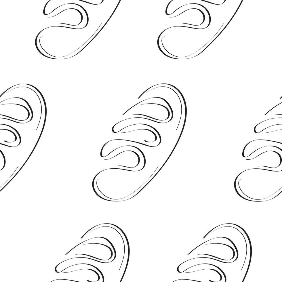 seamless pattern with pastries and loaves drawn in line art style, for food or textile packaging vector