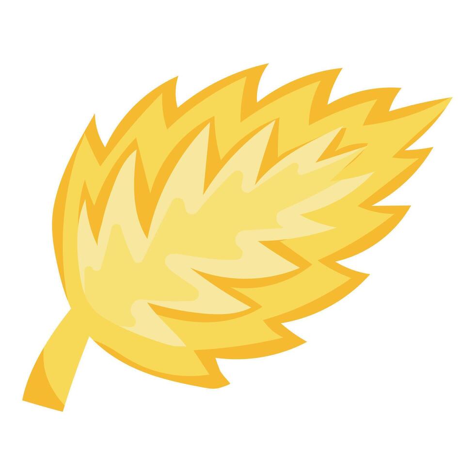 original icon of a round yellow leaf from a hardwood tree with various shadows, for various designs or patterns vector