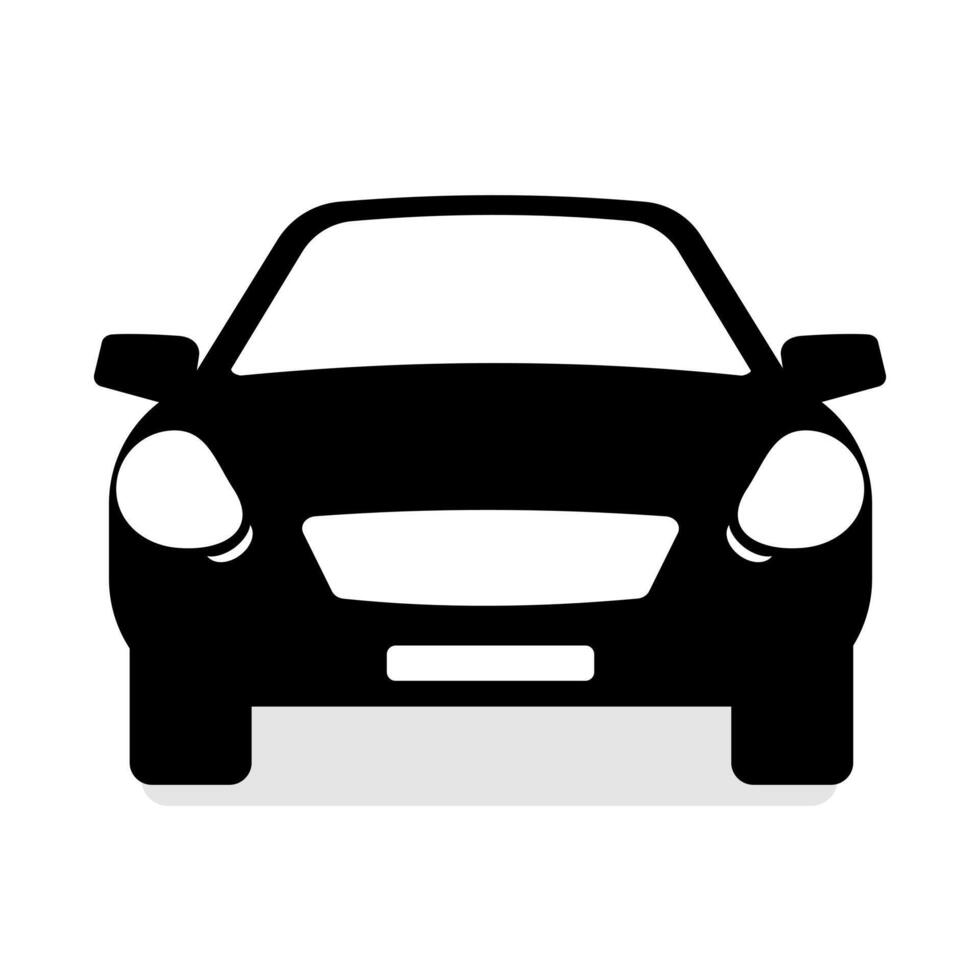 Car Icon - Black Silhouette illustration vector