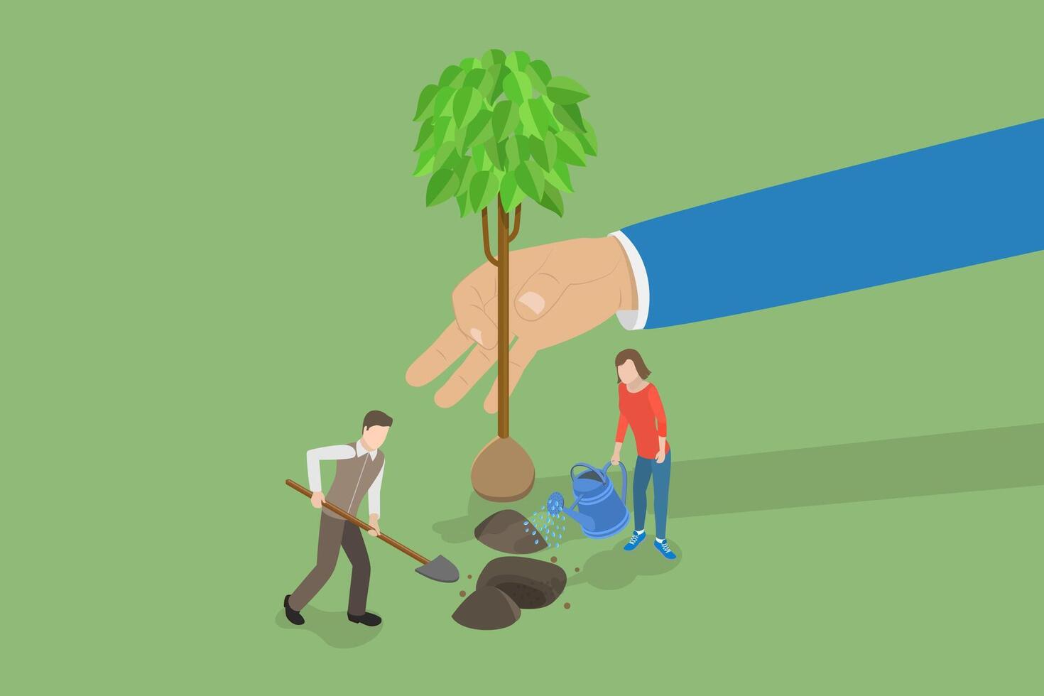 3D Isometric Flat Conceptual Illustration of Responsible Forestry. vector