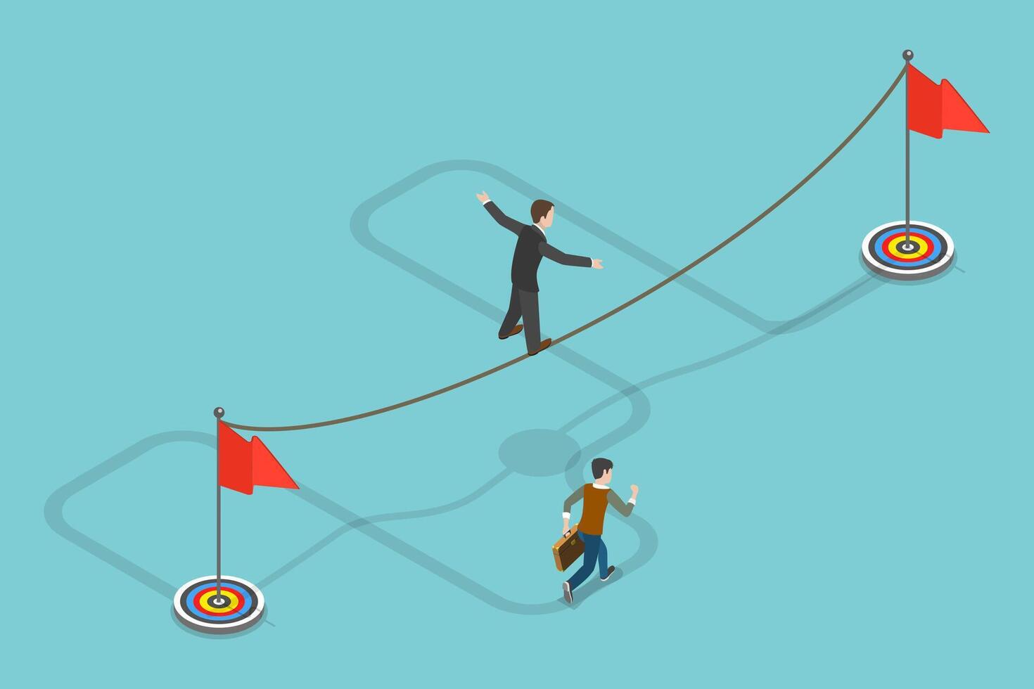3D Isometric Flat Conceptual Illustration of Shortcut To Success vector