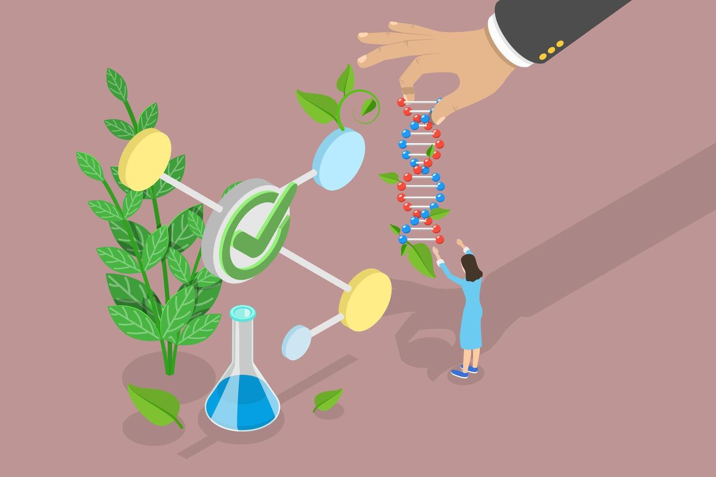 3D Isometric Flat Conceptual Illustration of Biosimilar Medicines. vector