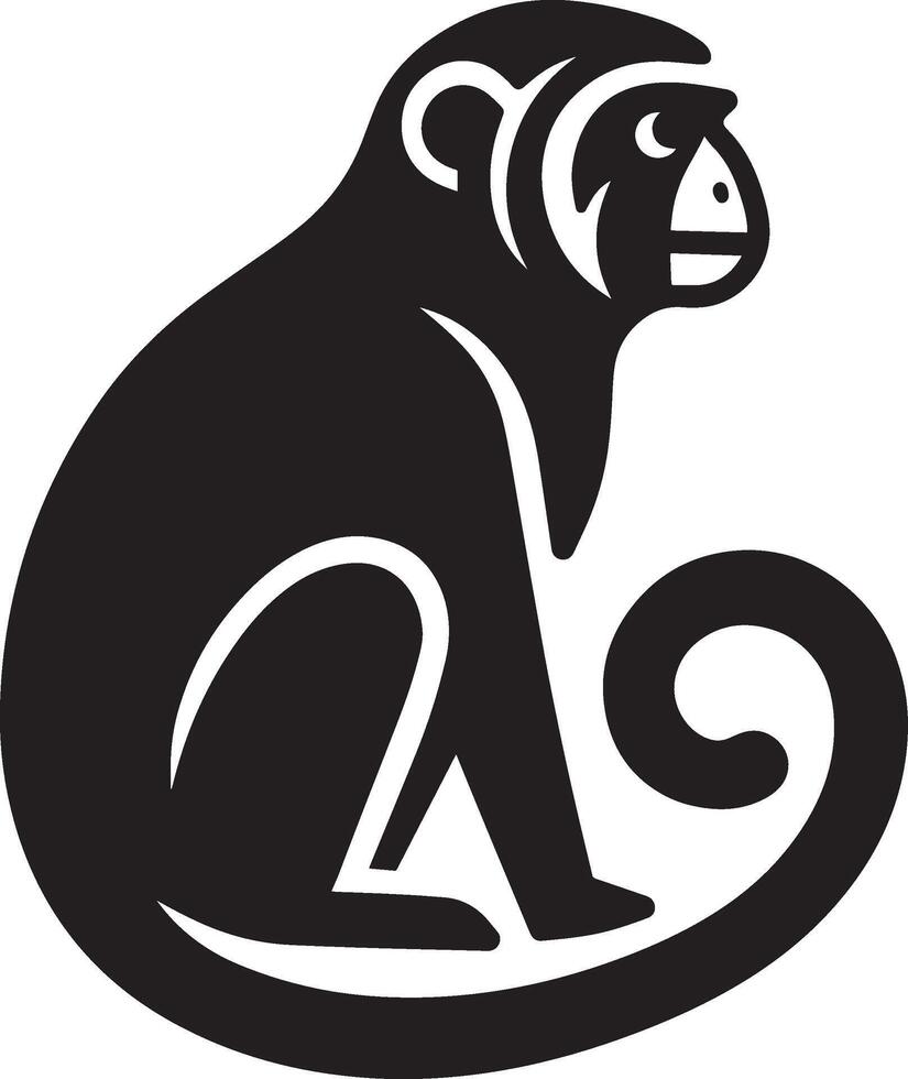 The black macaque mascot logo illustration vector