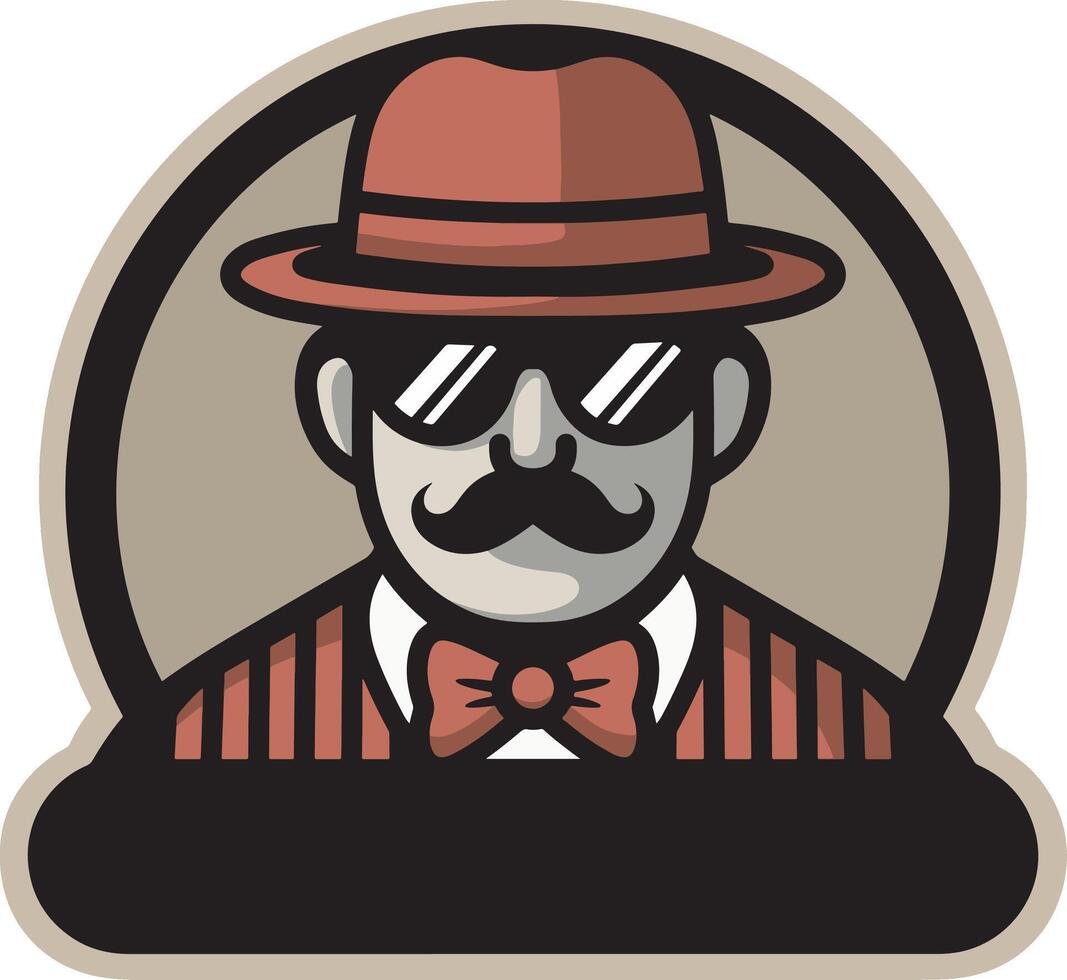 Gangster mafia mascot logo design art vector