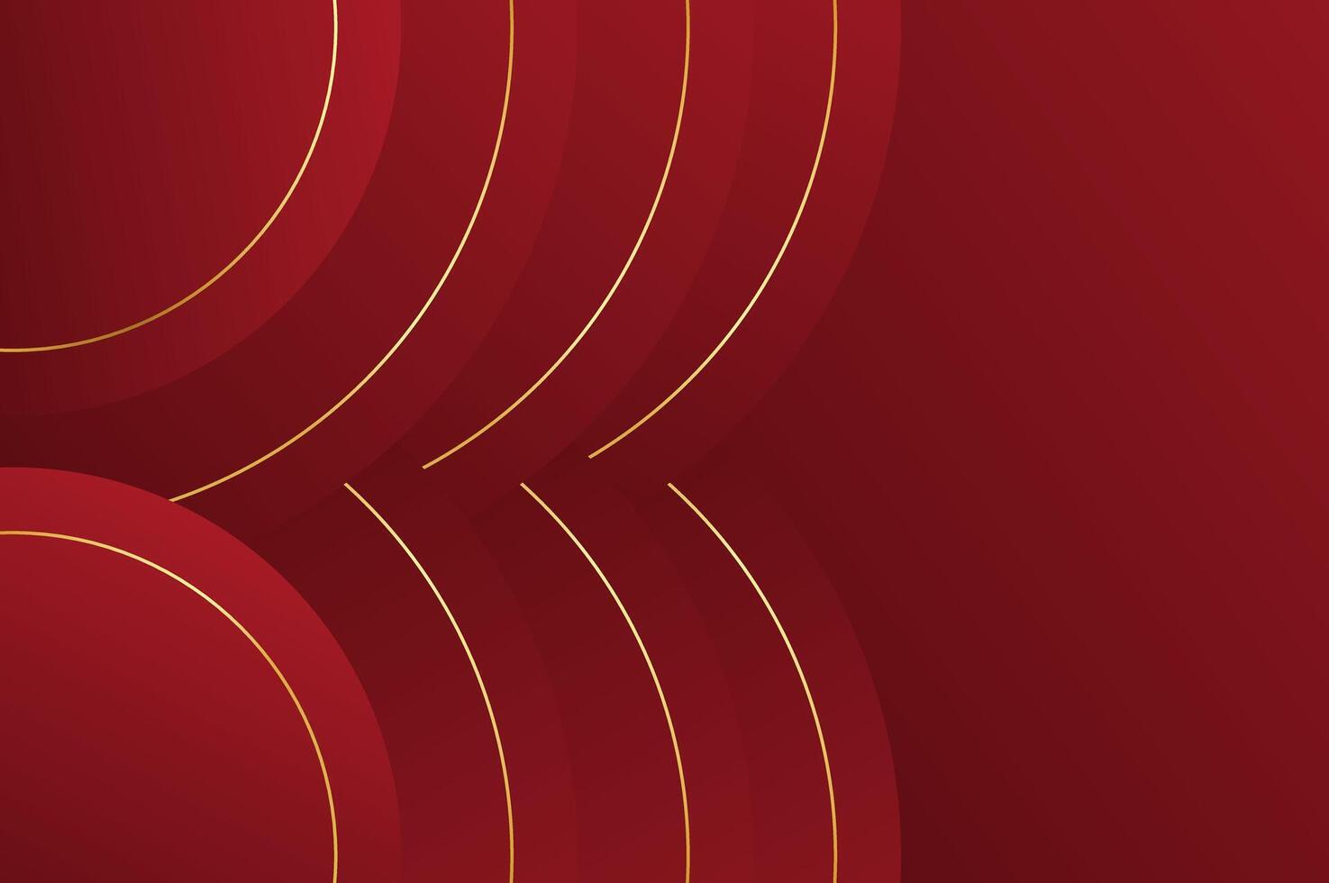 luxury Red Rose circle papercut background with gold line. Abstract geometry background with modern and elegant concept. vector