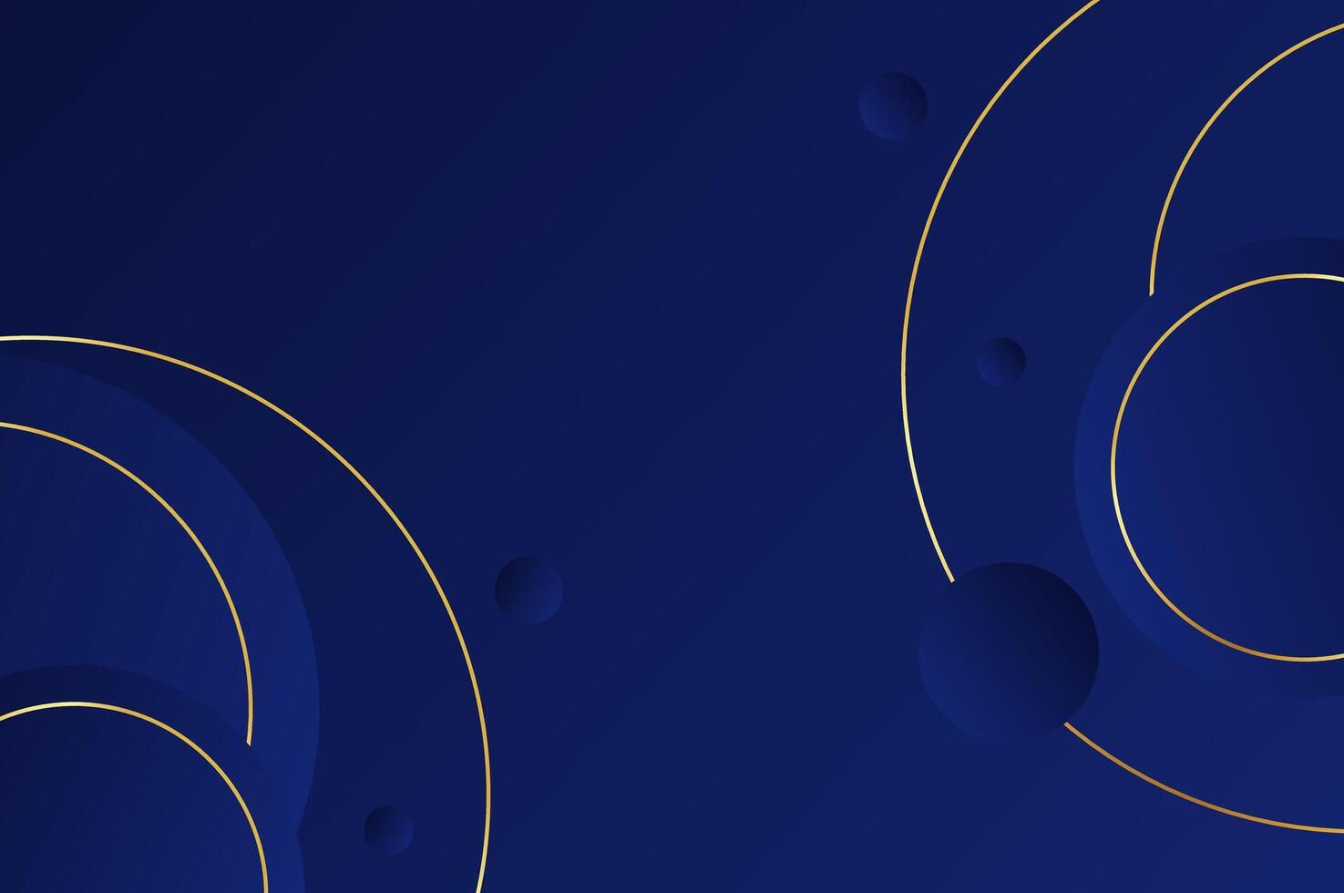 Abstract geometry luxury Navy Blue Circle shape background with gold line and planetary. Template background with modern and elegant concept. vector