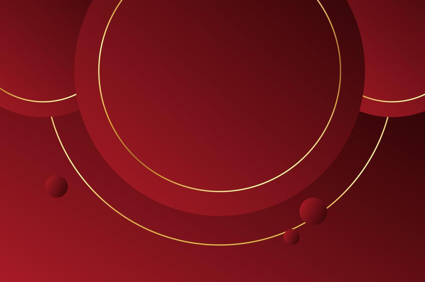 Circle shape luxury Red Rose background with gold line and planetary. Abstract geometry background with modern and elegant concept. vector