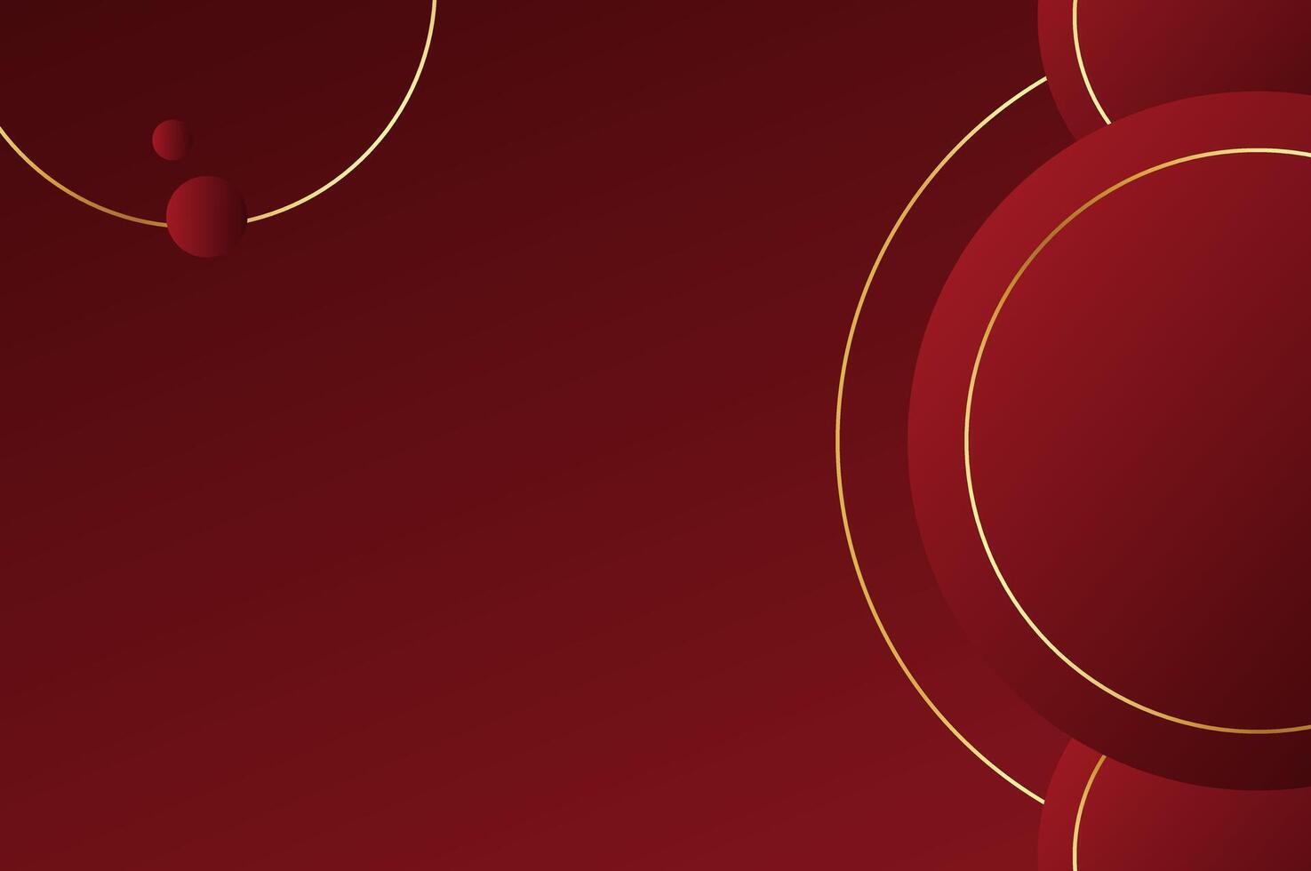 luxury Red Rose Circle shape background with gold line and planetary. Abstract geometry background with modern and elegant concept. vector