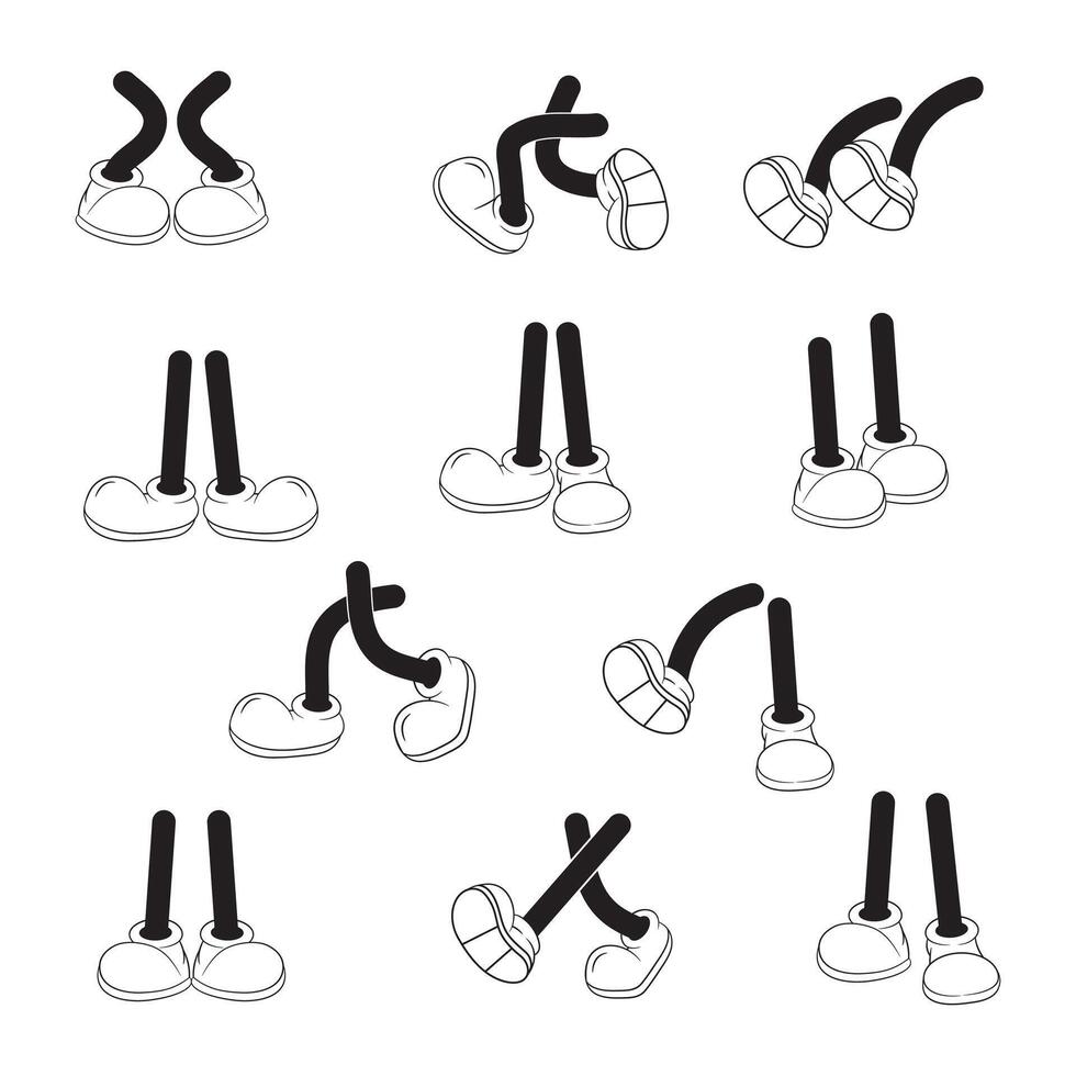 Cartoon character objects, vintage cartoons set1 vector