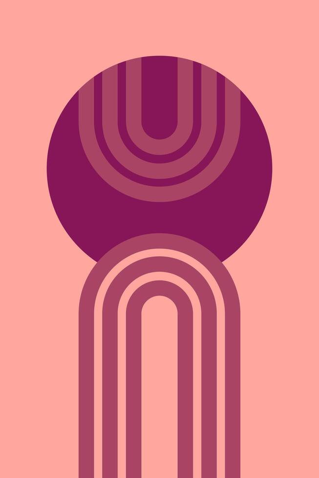 Geometric Boho Rainbow Background vector