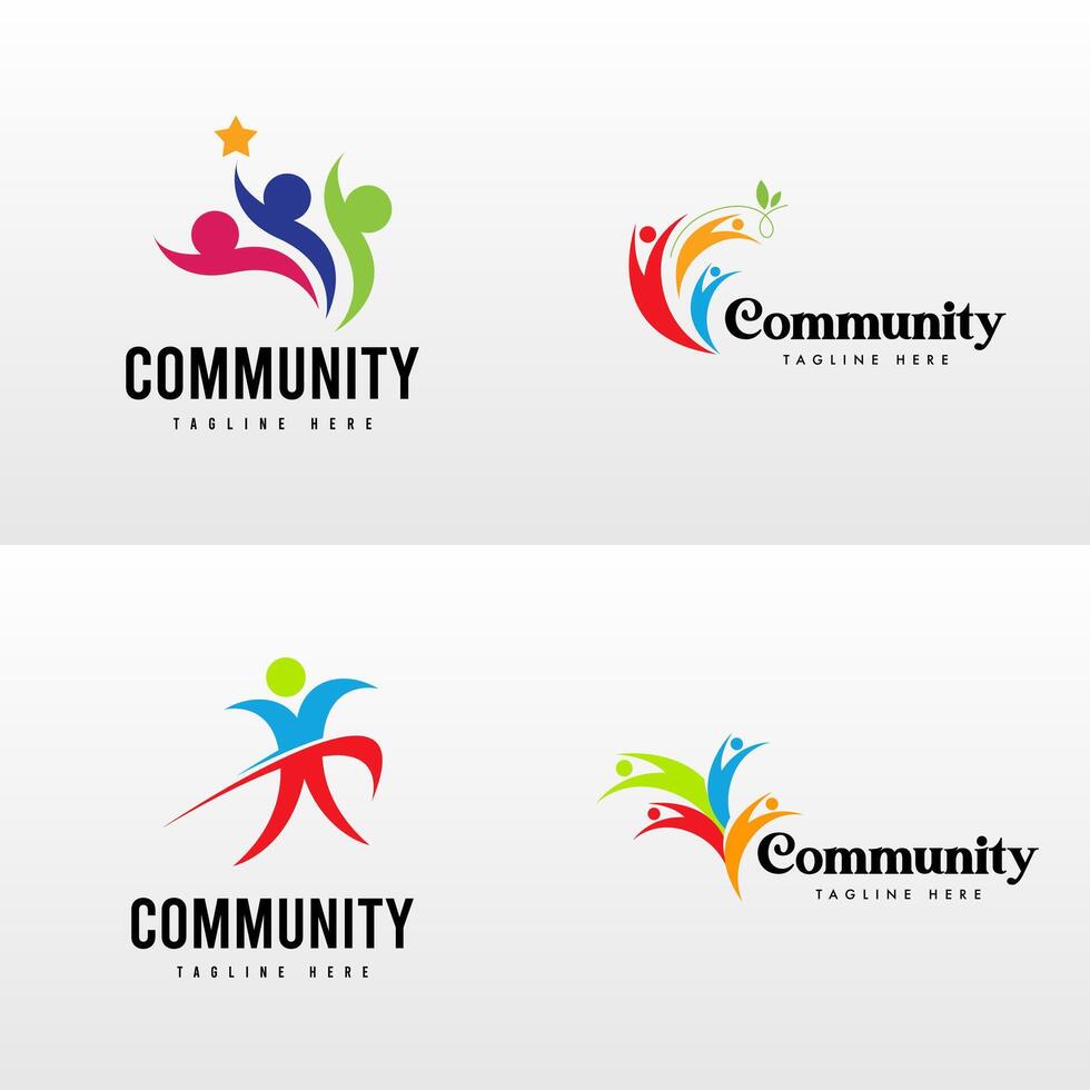 Community Logo Design Set Template vector