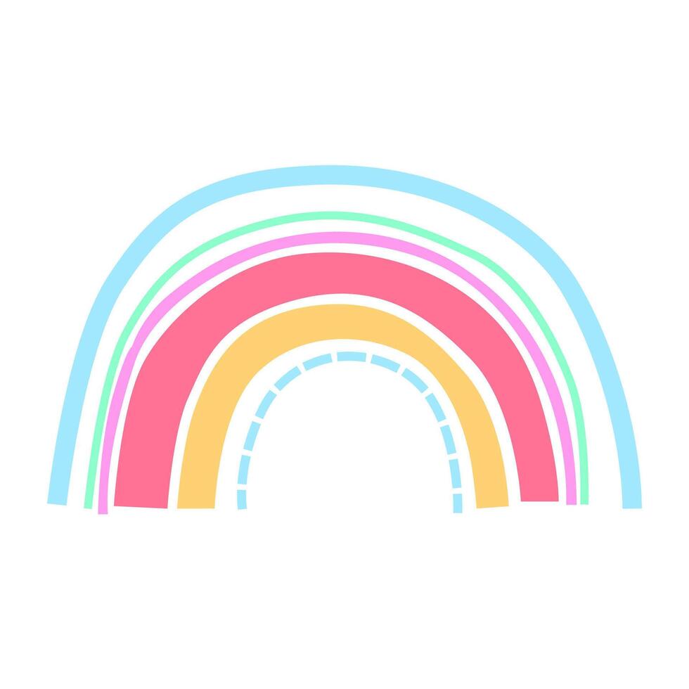 Cute flat colorful scandinavian rainbow background template illustration vector