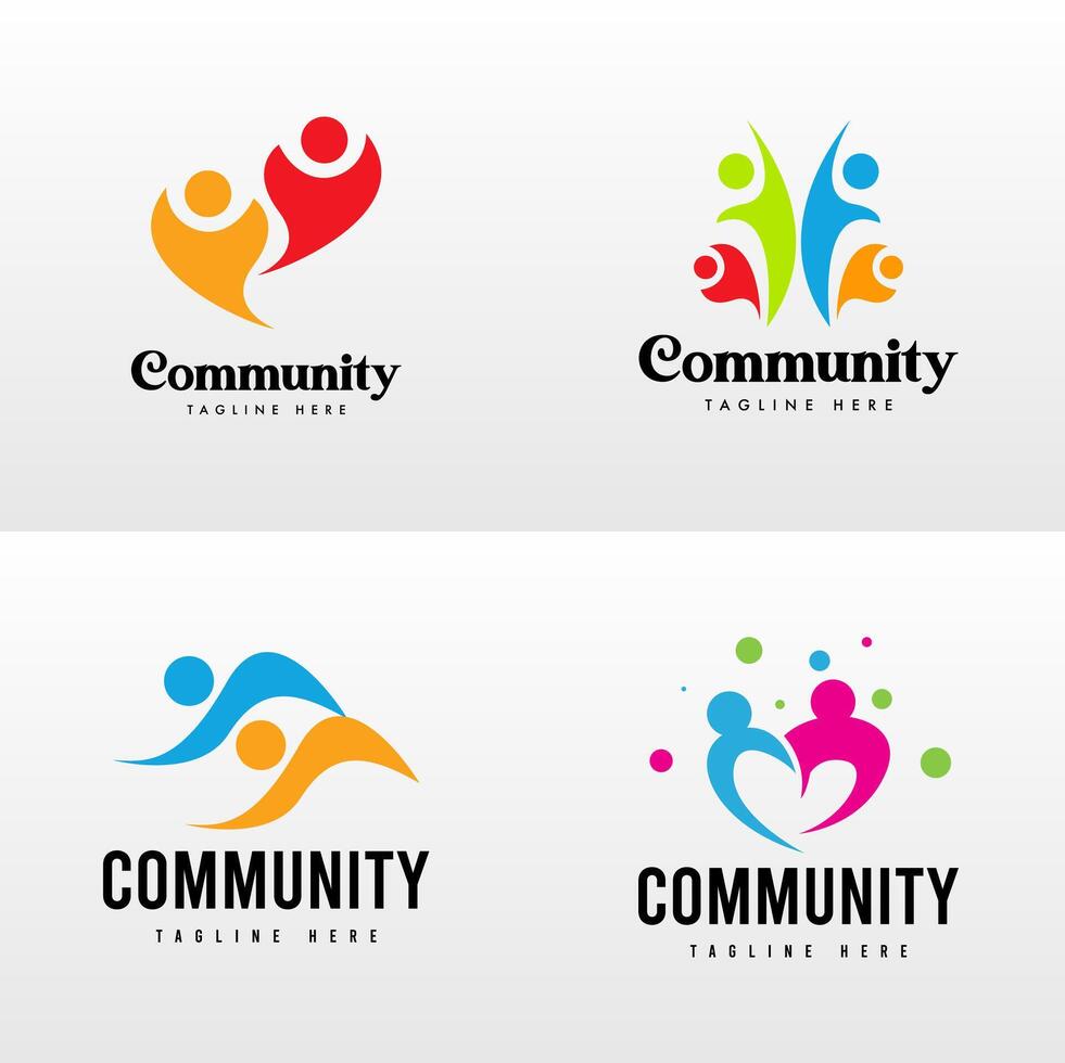 Community Logo Set Design Template vector
