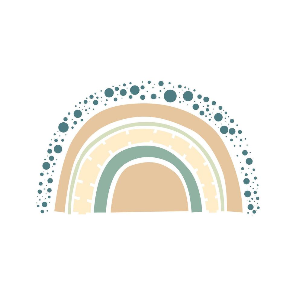 Cute colorful scandinavian rainbow background template vector