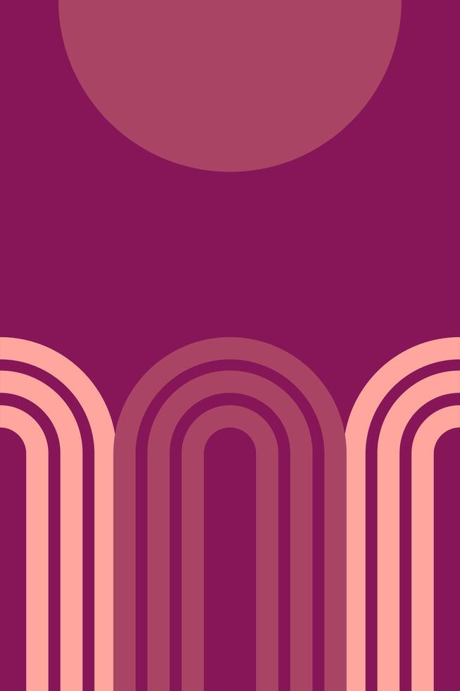 Geometric Boho Rainbow Art Background vector