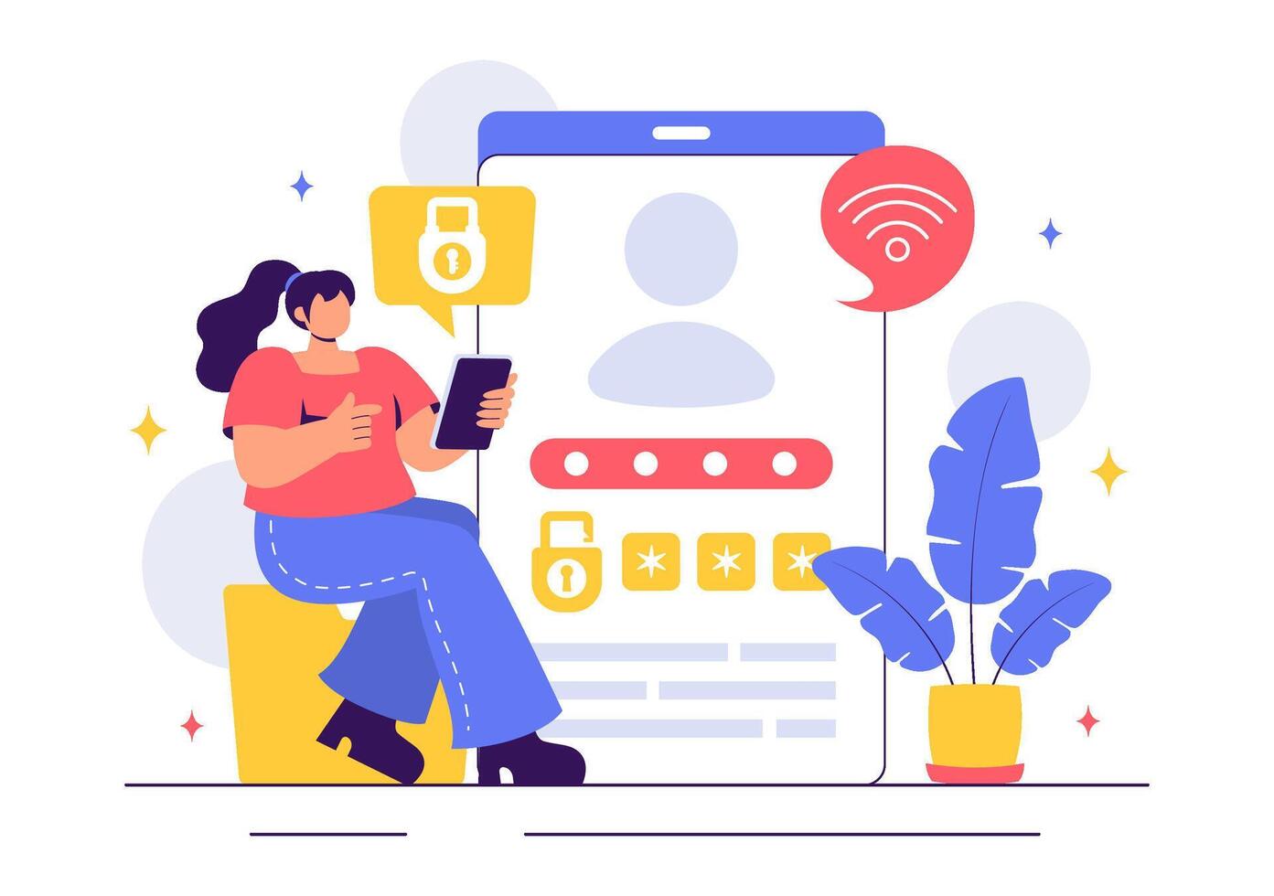 White Hat Hacking Illustration with a Developer Securing a Web Application vector
