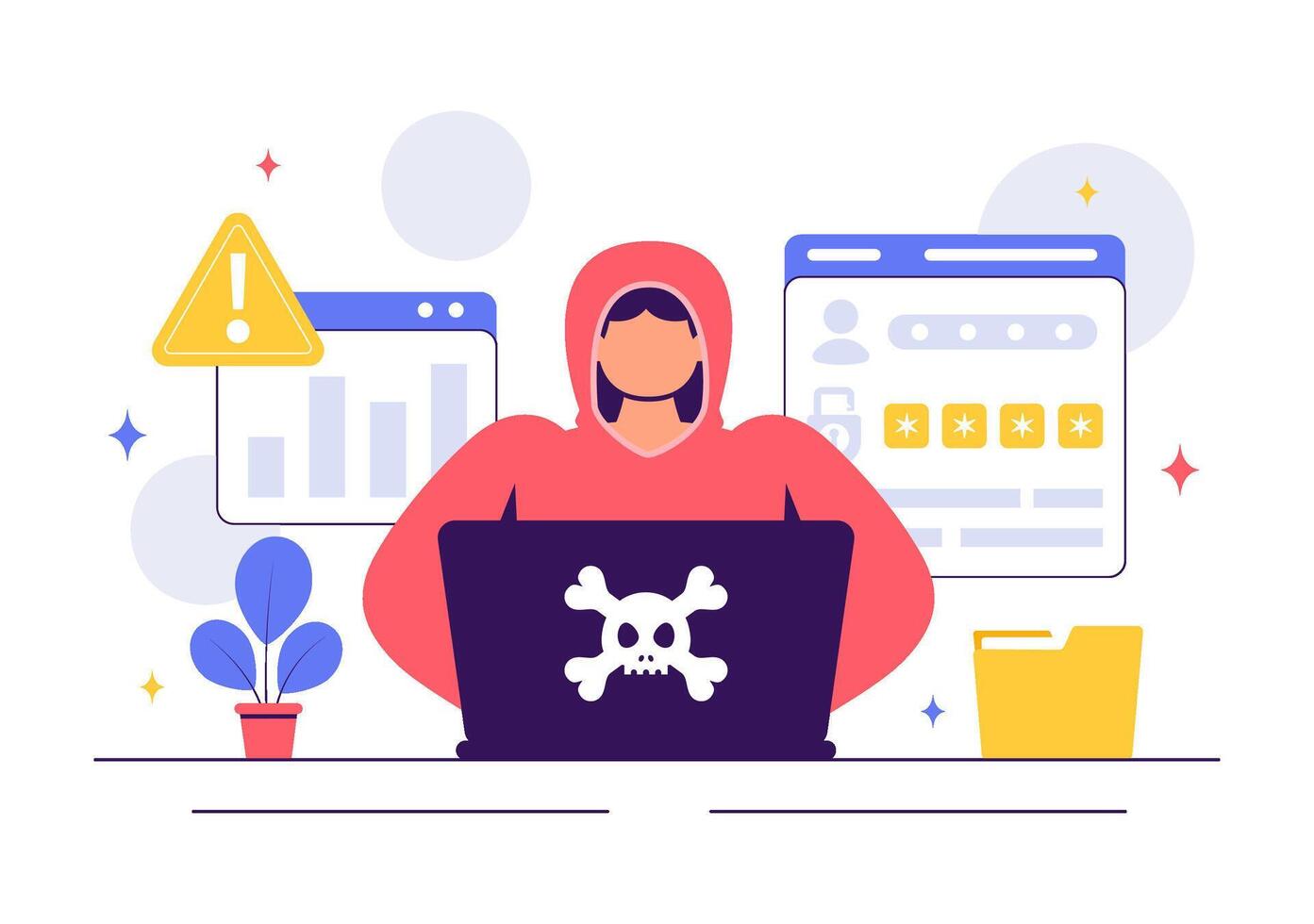 Cybersecurity Ethical Hacking Illustration with a Developer Testing Web Application Security vector