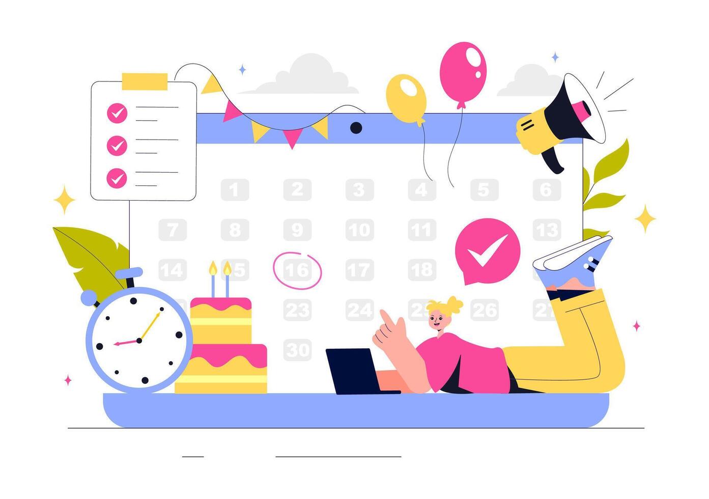 Event Management Illustration Featuring a Business Agenda and Organized Planning vector