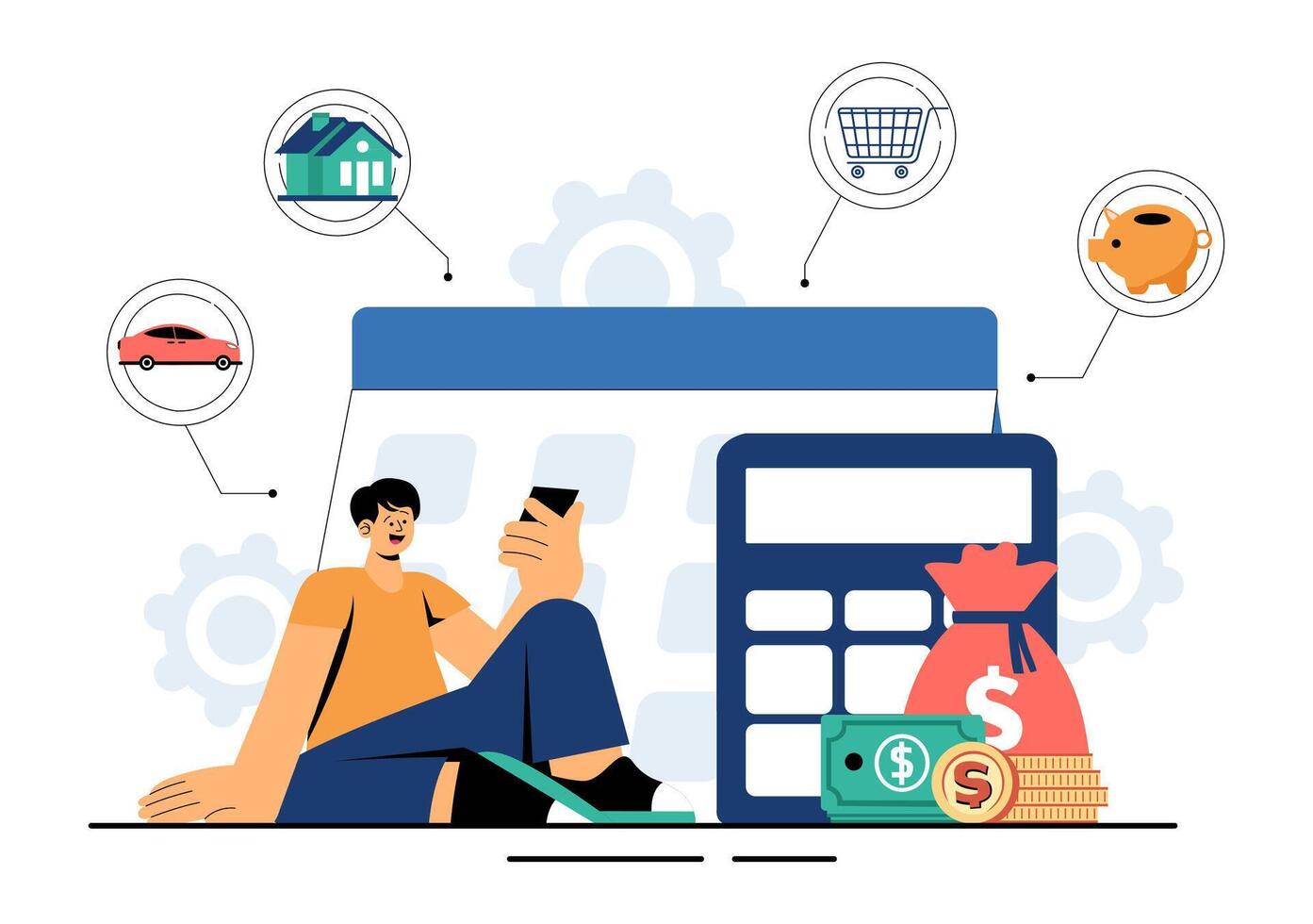 Money Spending and Financial Planning Illustration for Smart Budgeting vector