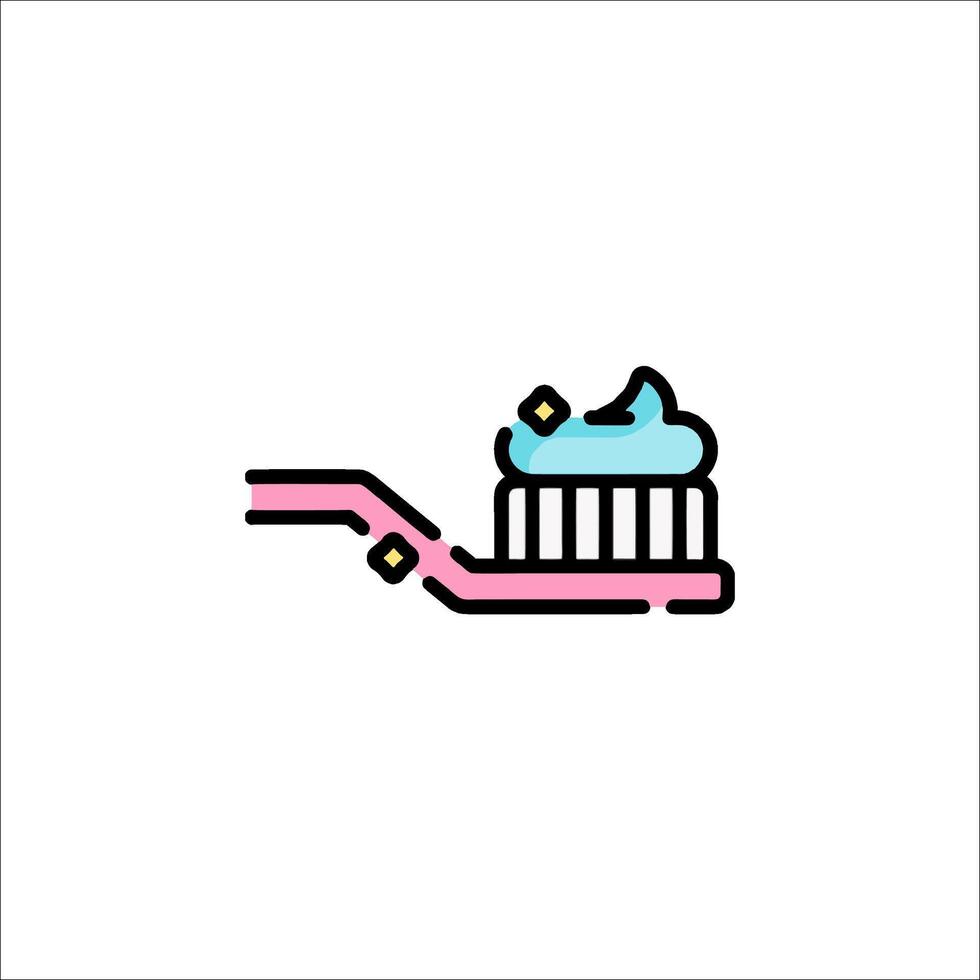A toothbrush with a toothpaste on it vector