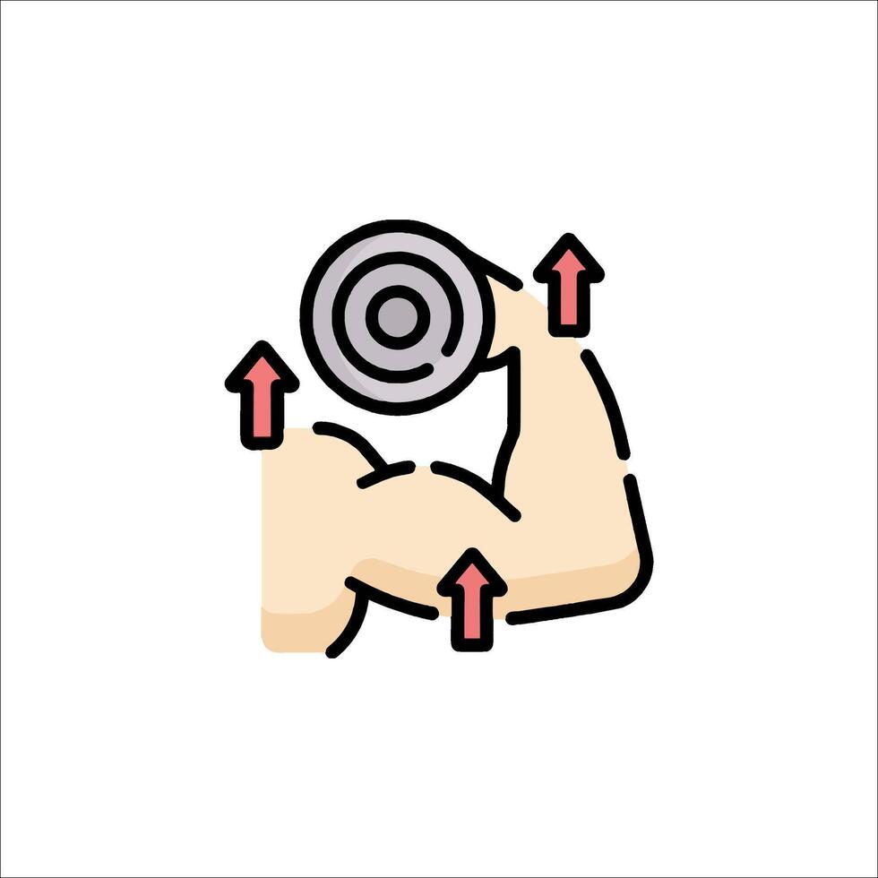 A man is holding a dumbbell in his hand vector
