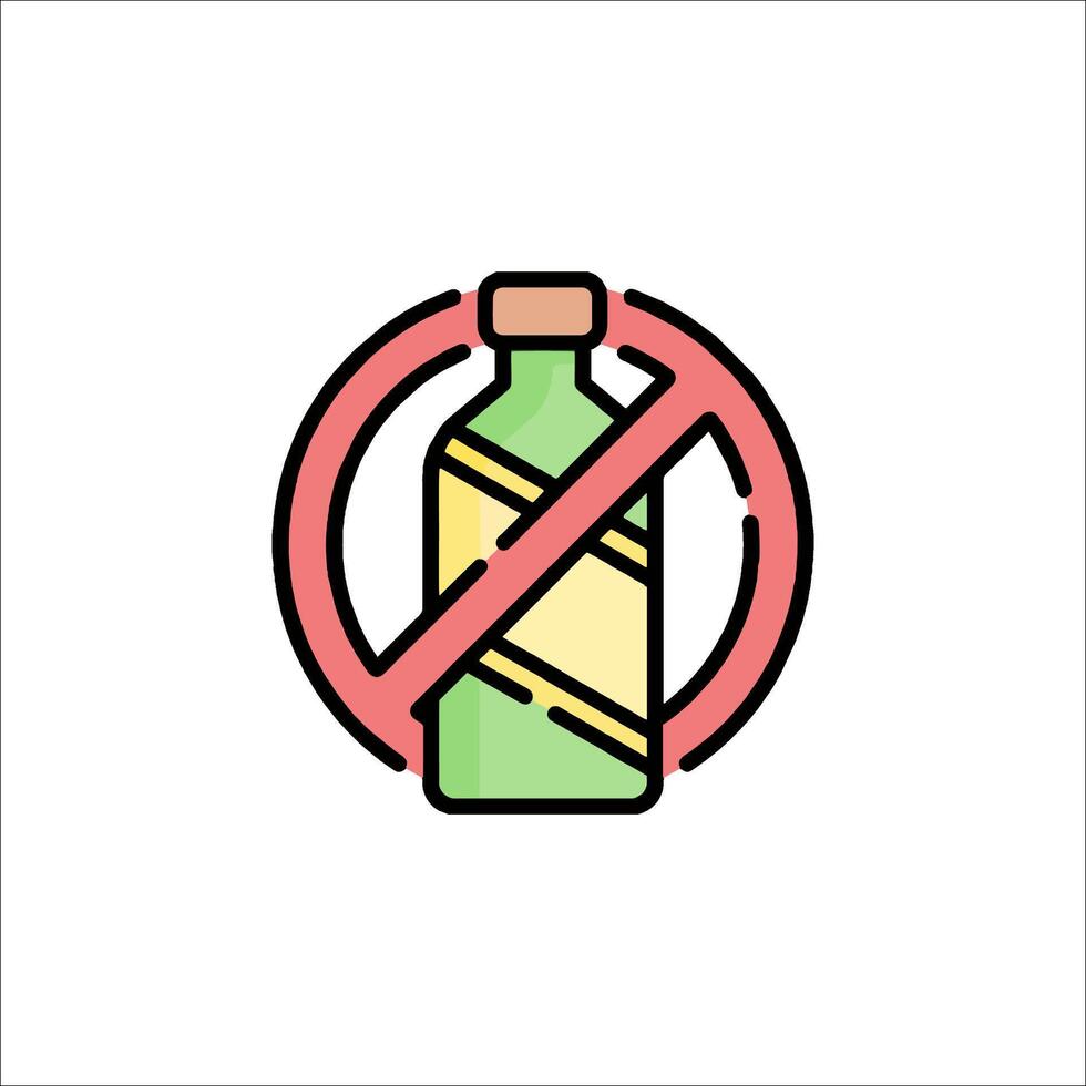 No alcohol sign icon vector