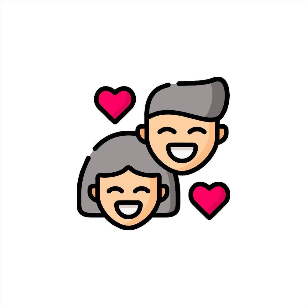 A couple with hearts on their faces vector