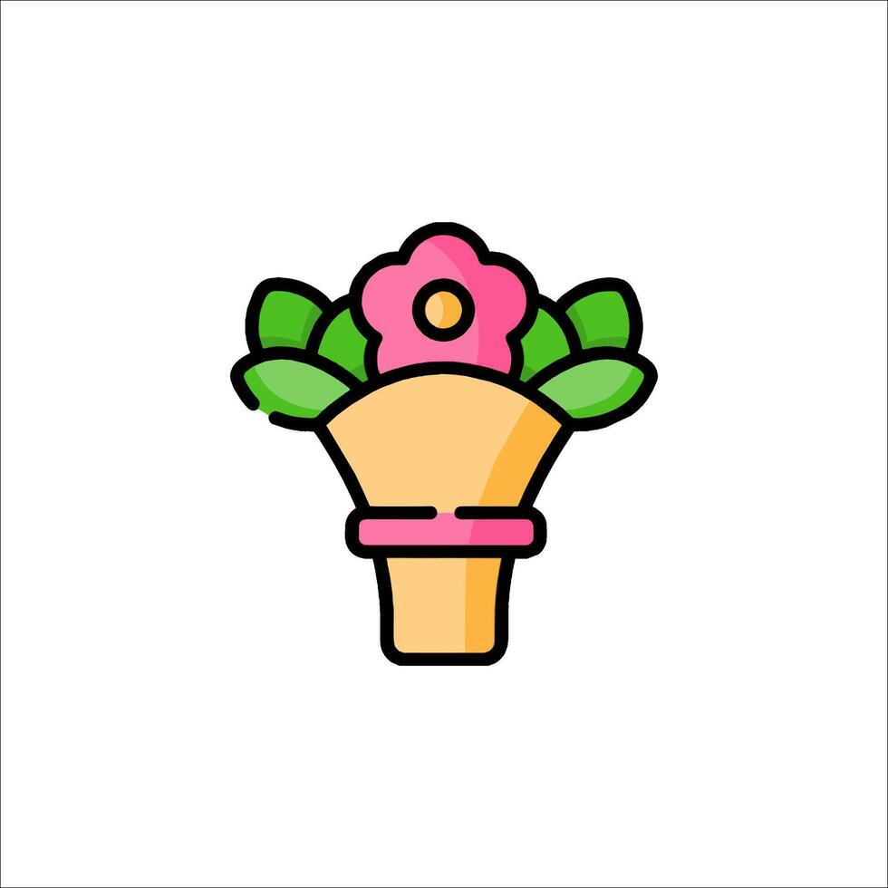 A flower bouquet icon in a flat style vector