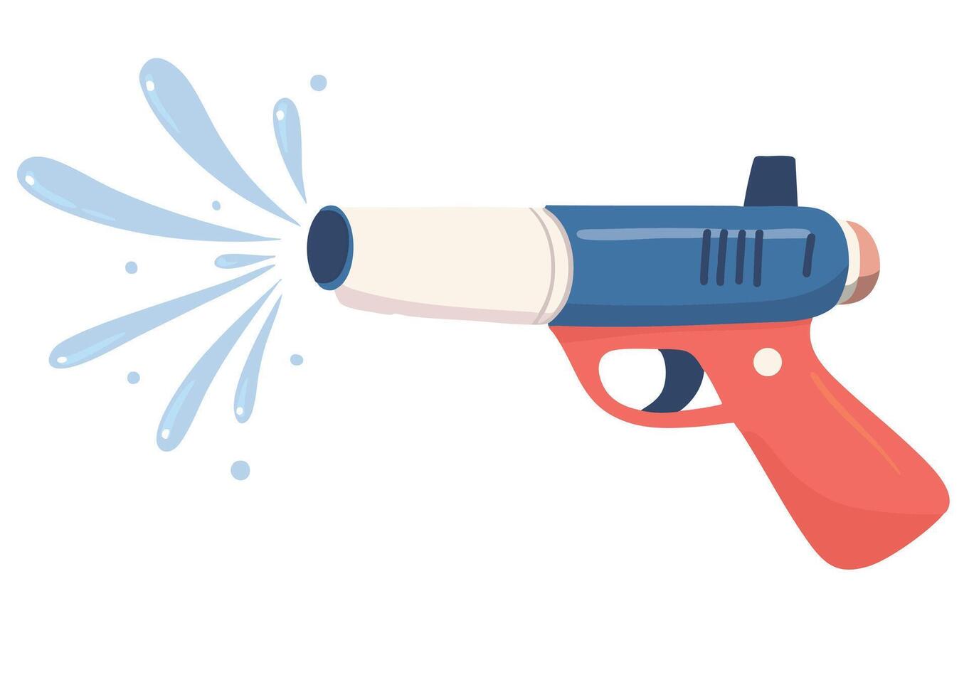 A Colorful water gun spraying water, perfect for summer fun and outdoor play. This playful design captures excitement of water battles vector