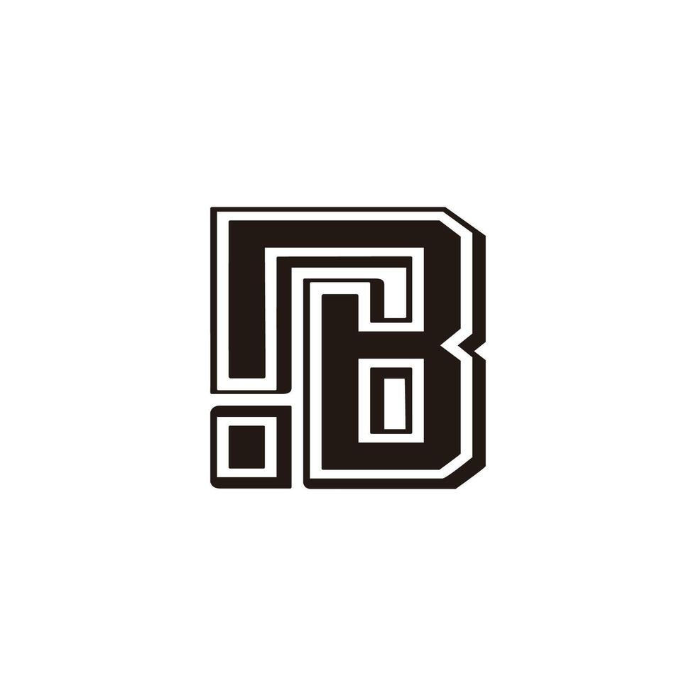 letter ib lowercase outline simple linked logo vector