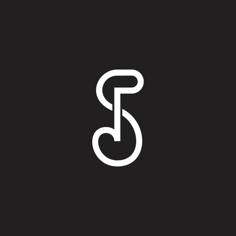letter sp abstract doodle simple lines logo vector