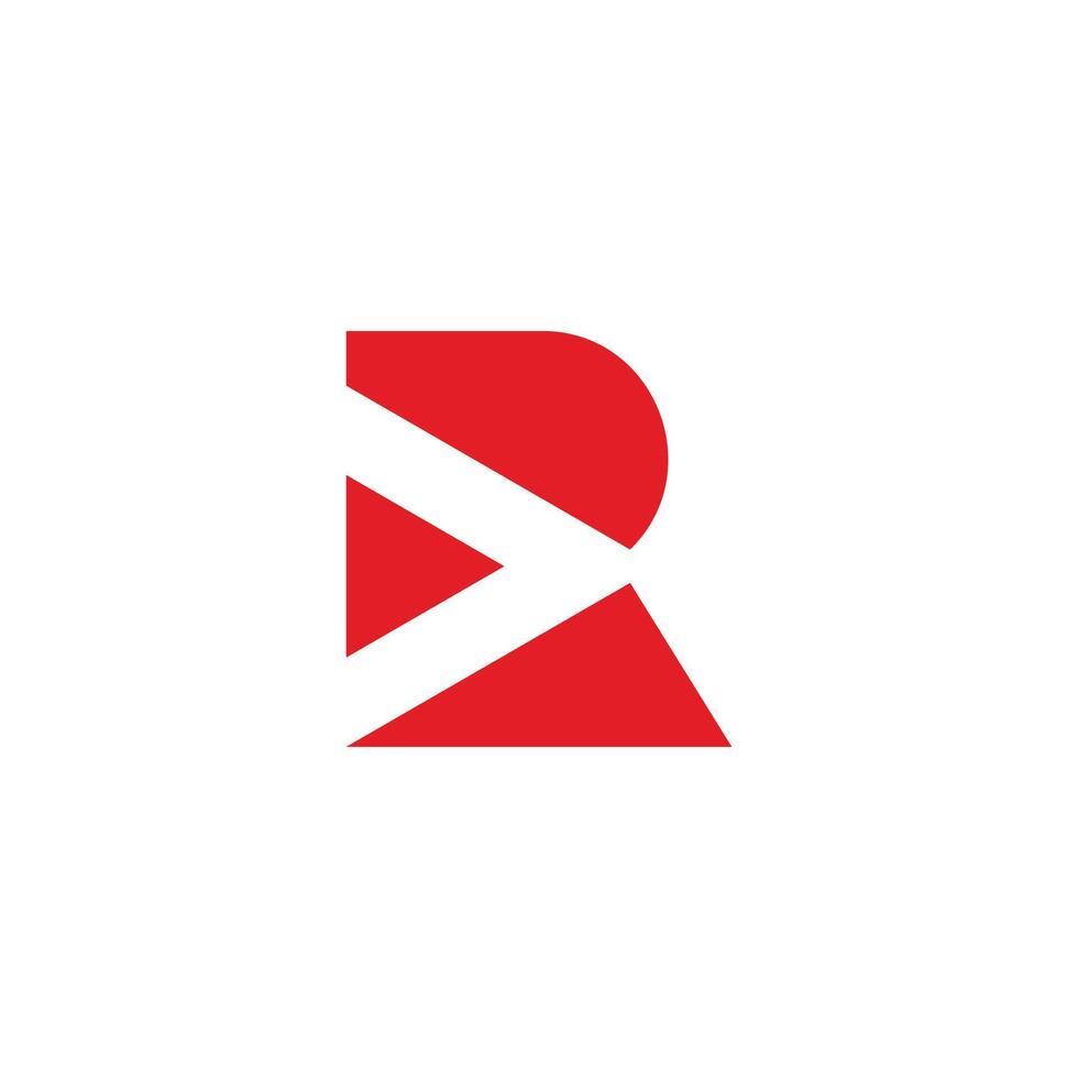 letter r arrow triangle simple geometric logo vector