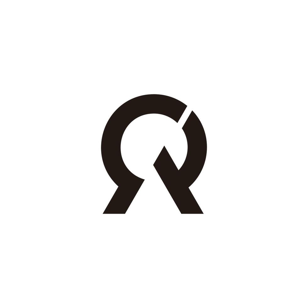 letters qt simple keyhole geometric lines logo vector