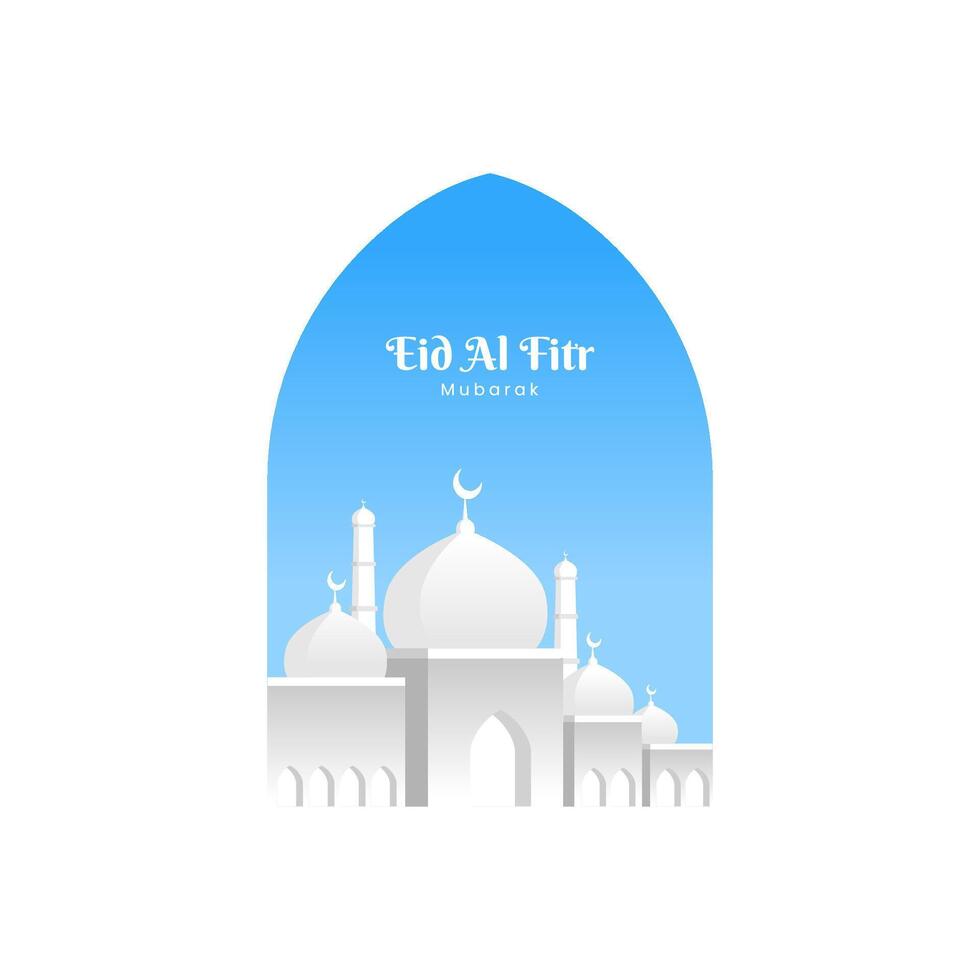 Ramadan and Eid al fitr white concept with calligraphy, camel, and moon. suitable for islamic greeting banner vector
