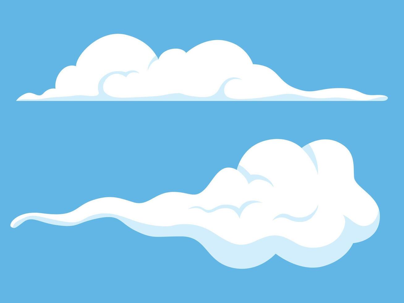 Sky and clouds background, clouds cartoon style vector