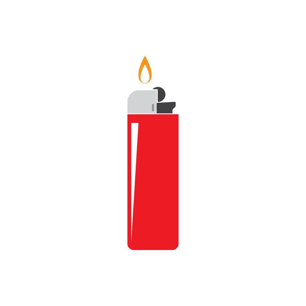 Lighter with a flame icon vector