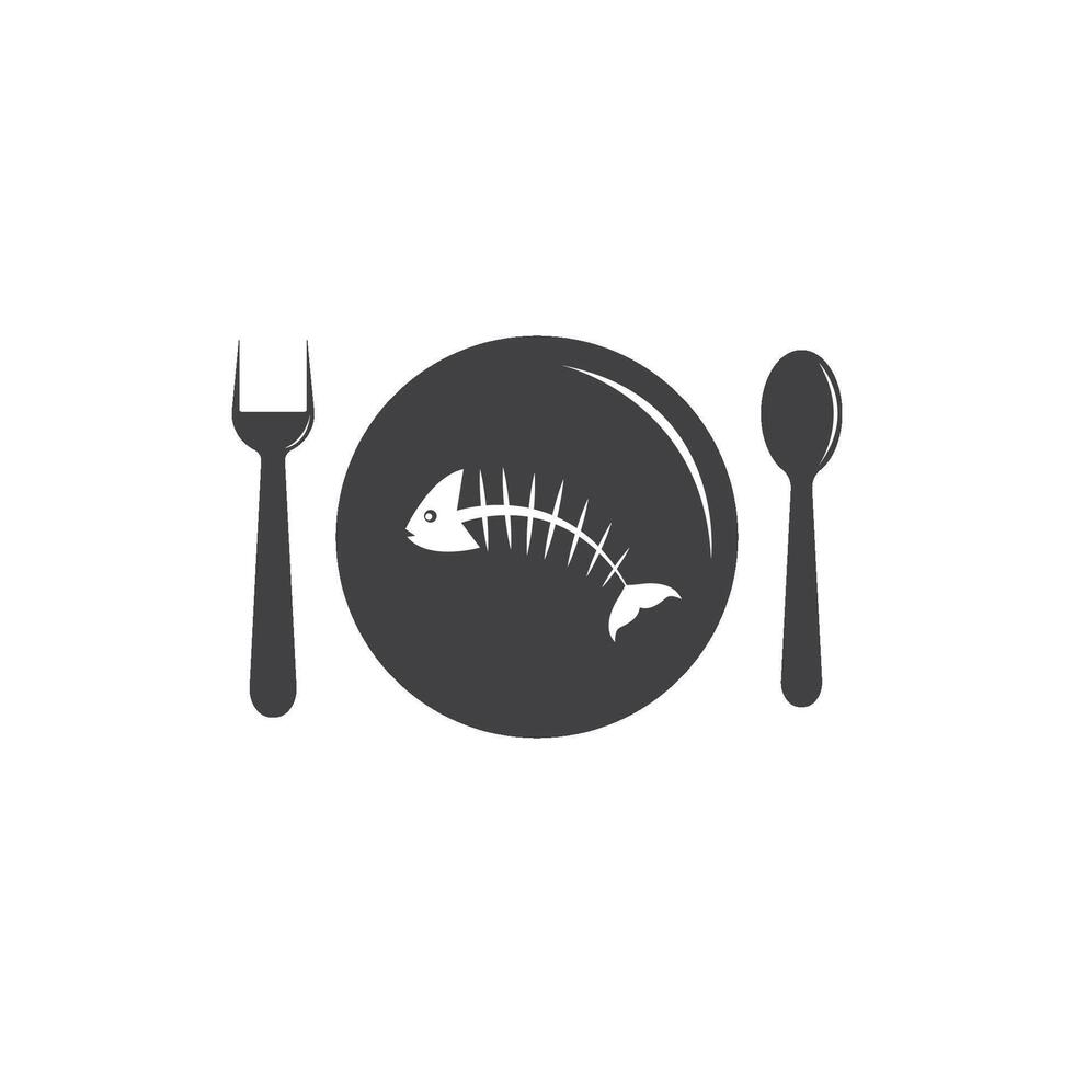 Bone fish and fork vector