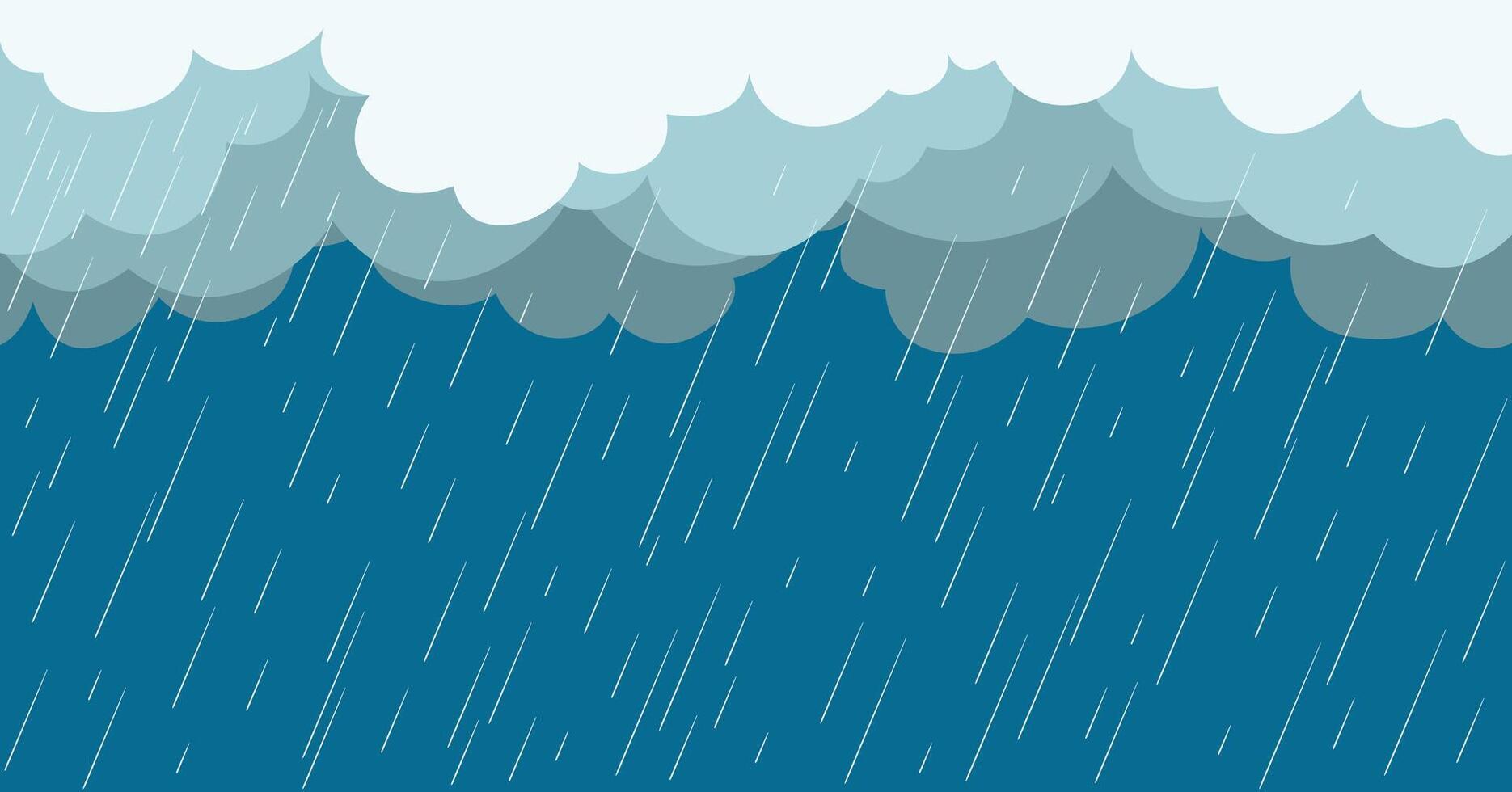 Rainy season, heavy rain, Rain drops background, Nature rainfall with storm clouds vector