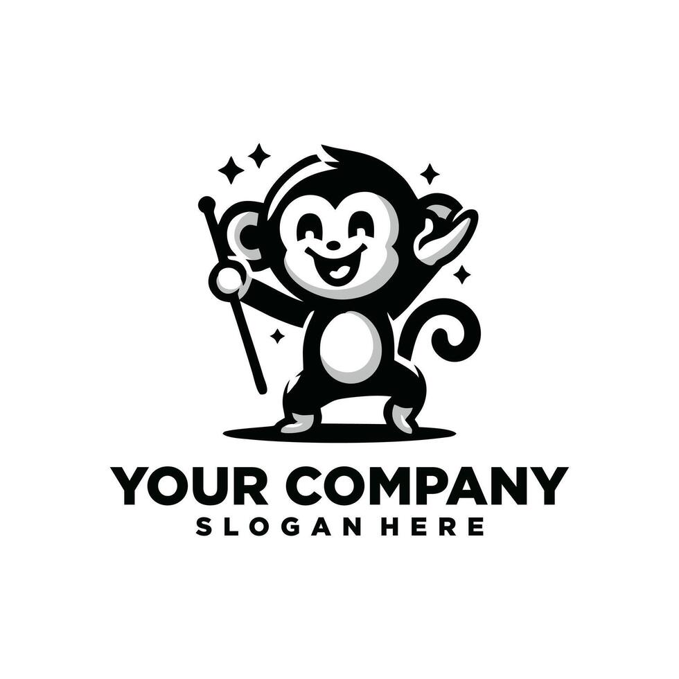 Monkey logo design template vector