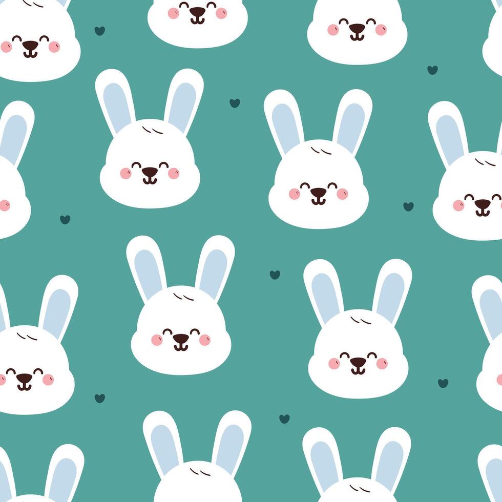 seamless pattern cute cartoon white bunny. cute animal drawing for wallpaper, pattern, background vector