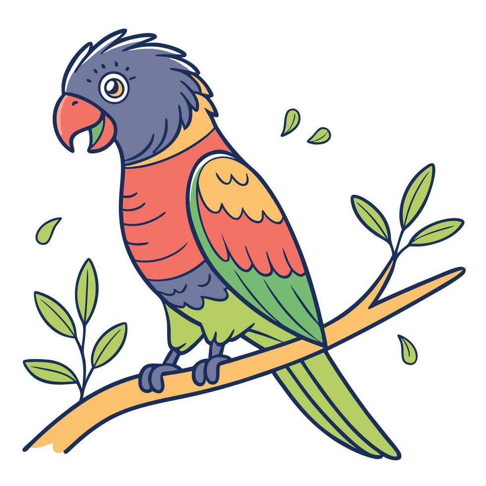 Cartoon parrot bird character vector