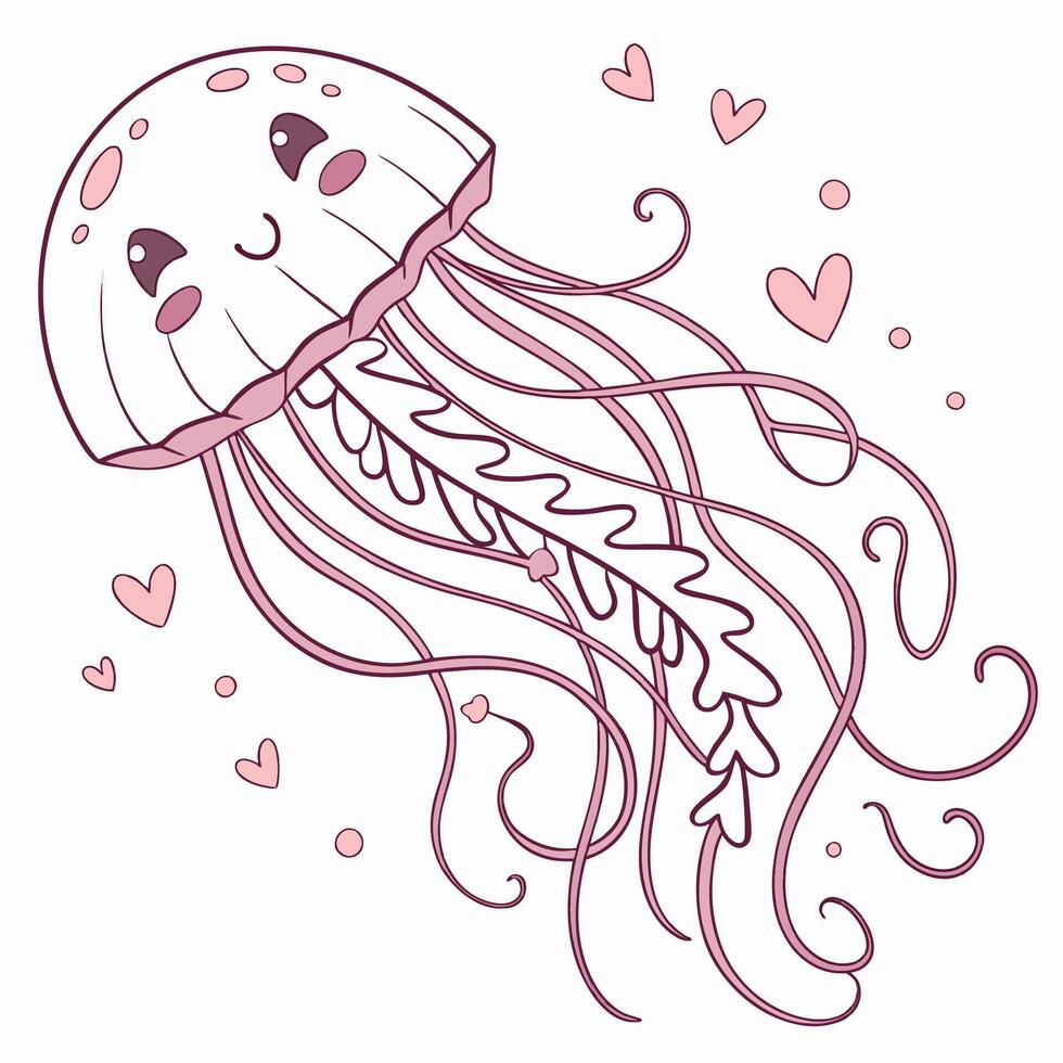 Cute Jellyfish Cartoon vector