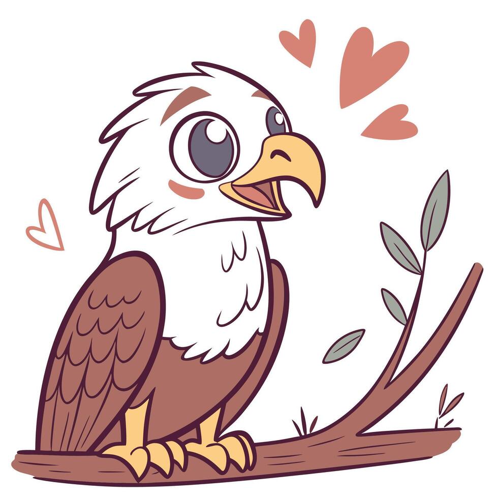 Cute owl on cartoon style vector